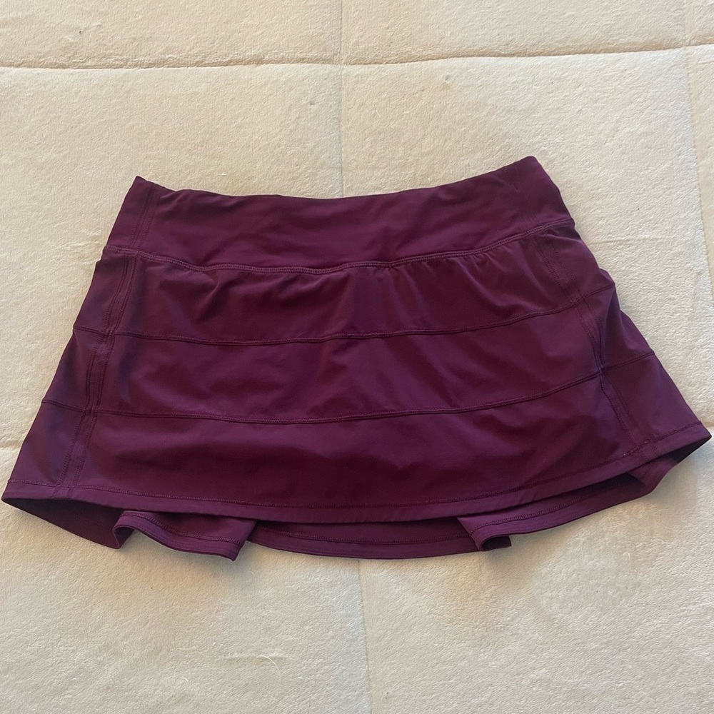 Lululemon magenta pace rival mid rise skirt